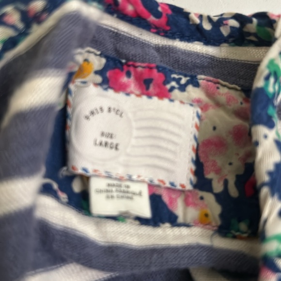 Anthropologie fairley floral size Large long sleeves striped gray white - Picture 2 of 9